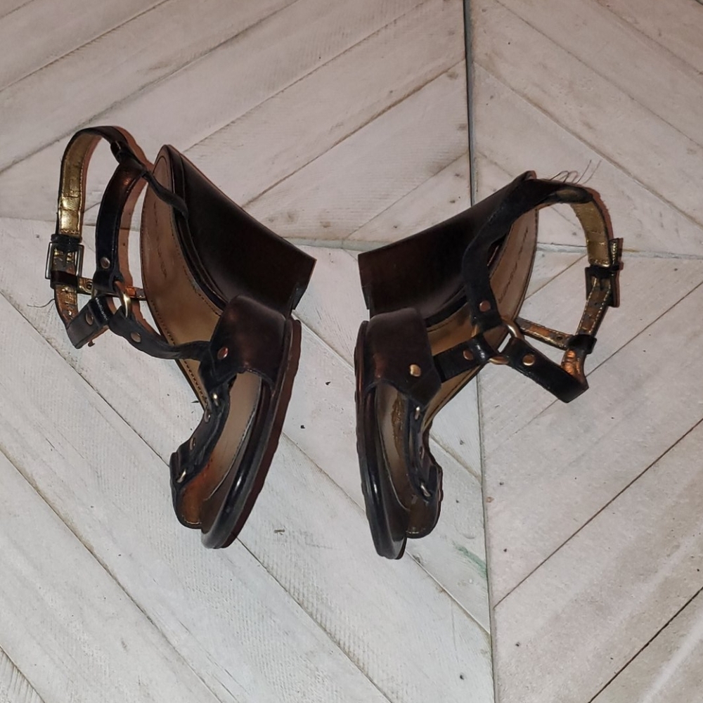 Marc Fisher Size 7. 5 M Black Wedges Vintage Y2k - image 3